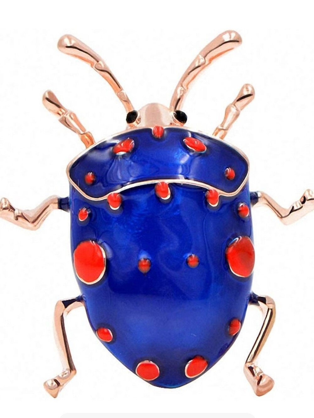 Enamel Beetle Brooch, Blue